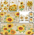 Fourluoo 10 Pcs Sunflower Kitchen Dish Towels Rugs Oven Mitts and Pot Holders by Fourluoo