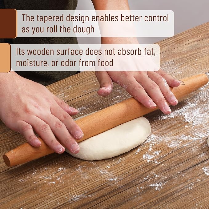 BAMBOO LAND- French Rolling Pin Set, Natural Wood Rolling Pins - Image 5