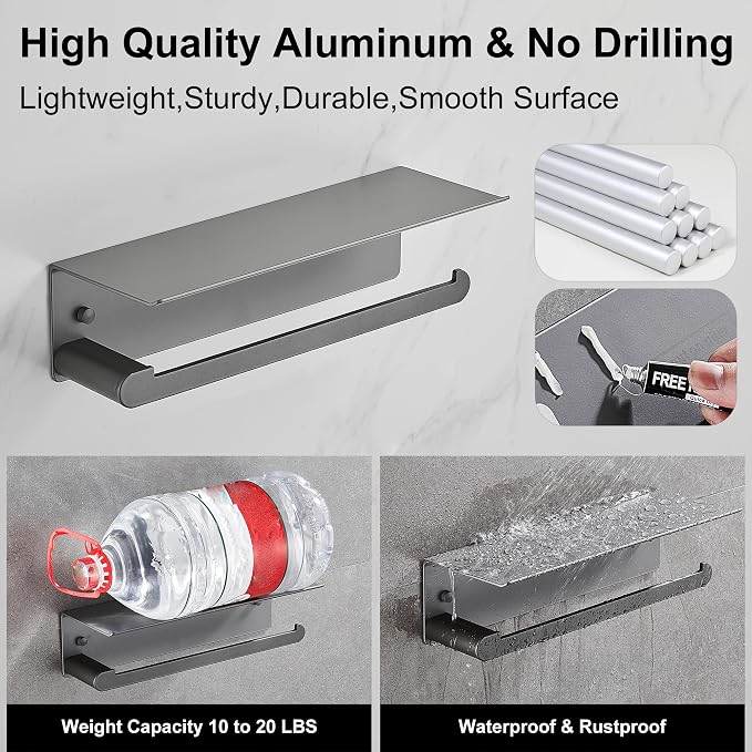 DUFU Paper Towel Holder with Shelf - Image 2