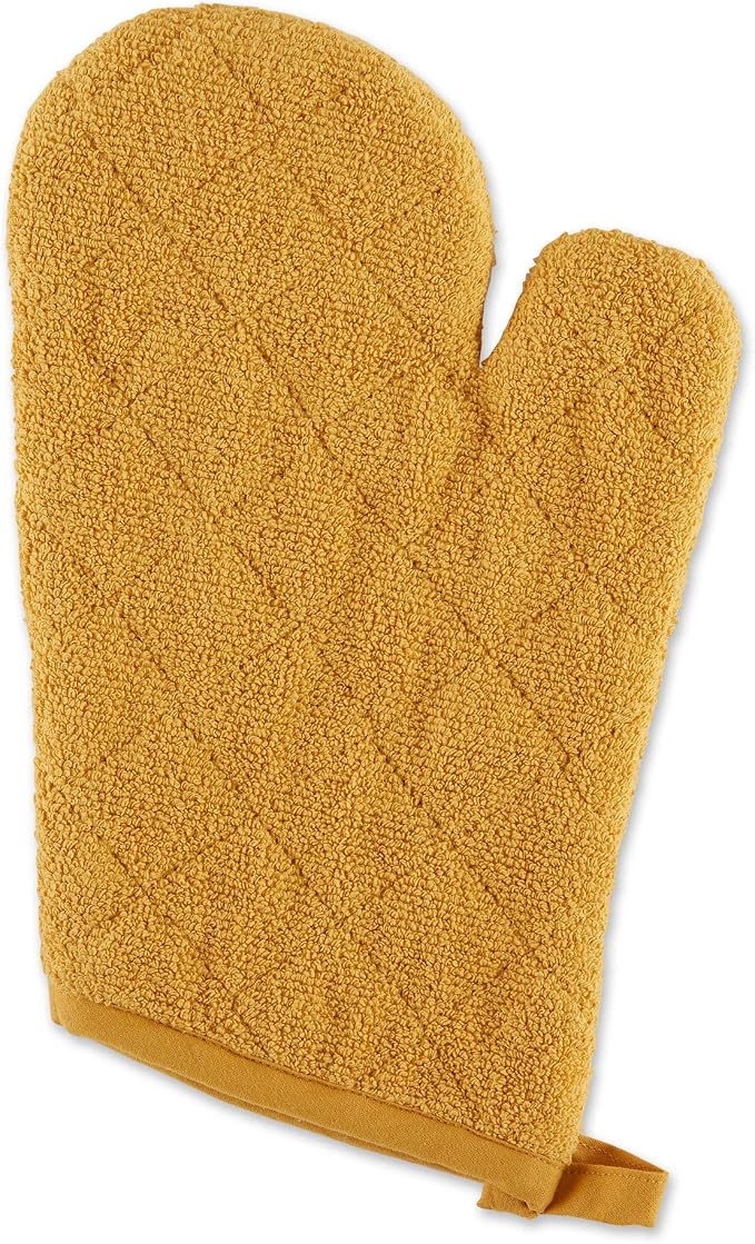 DII Basic Terry Collection 100% Cotton Quilted, Oven Mitt, Honey Gold, 2 Piece - Image 3