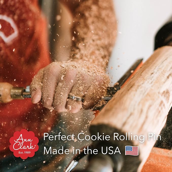 Perfect Cookie Rolling Pin 5/16-in. Fixed Depth Hardwood Made in the USA by Ann - Image 5