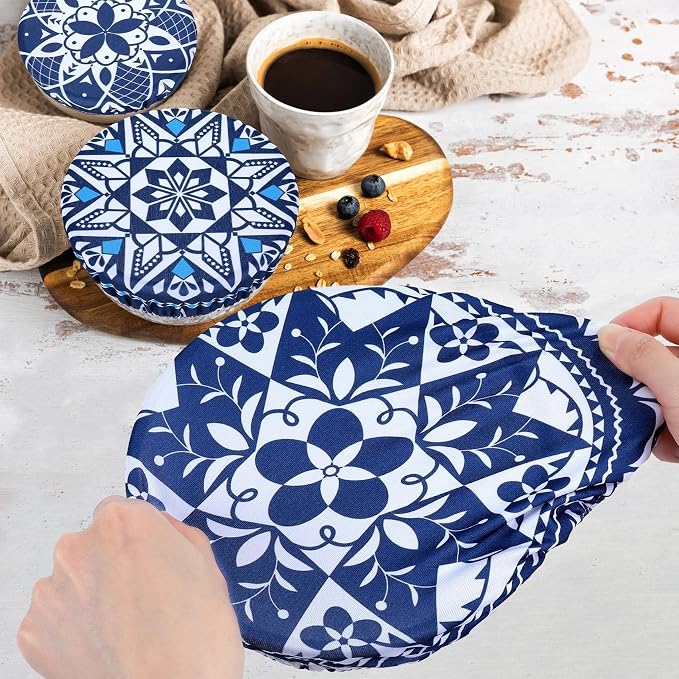 5 Pieces Bowl Covers Reusable, 5 Size Elastic Cloth Bowl Covers - Image 3