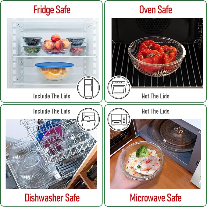 Set of 6 Stackable Space-Saving Nesting Glass Bowls - Image 4
