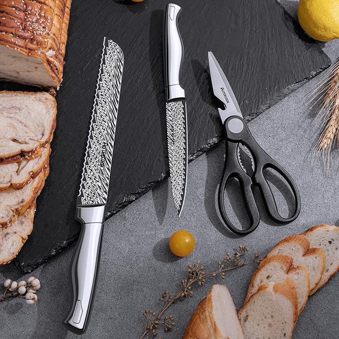 Knife Set, Astercook 15 Pieces Kitchen Knife Set - Image 7