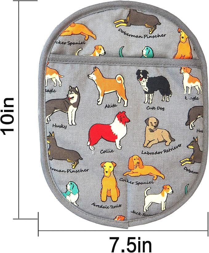 Pot Holders Set of 2 with Transparent Clear Silicone Shell and Nice Dog - Image 3