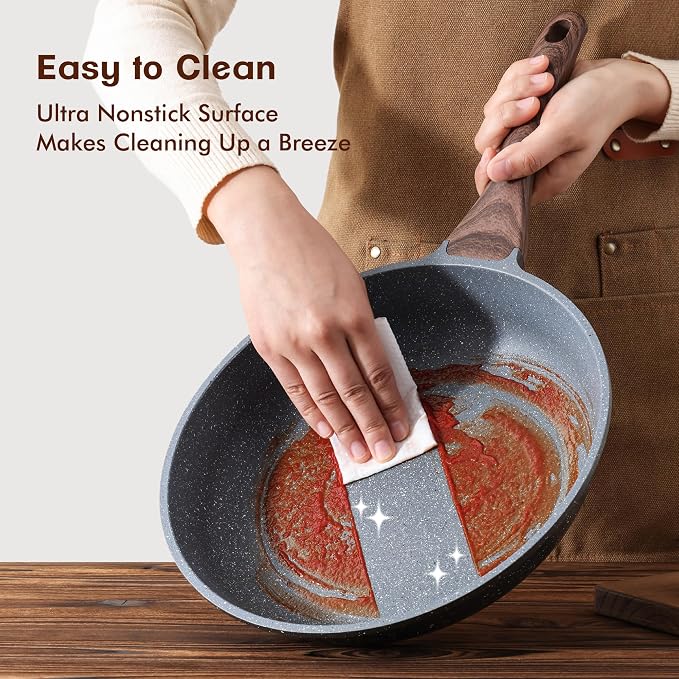 SENSARTE Nonstick Frying Pan Skillets, Swiss Granite Coating Omelette Pans - Image 4