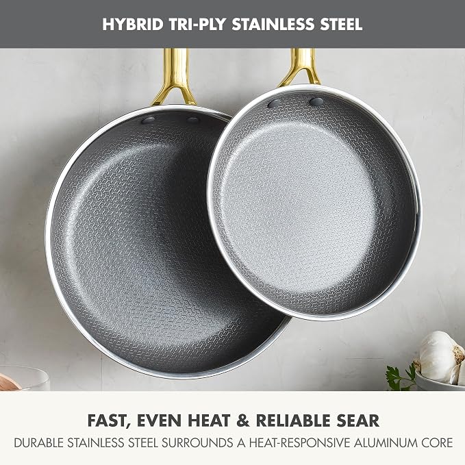 GreenPan Hybrid 9.5” & 11” Nonstick Stainless Steel Frying Pan Set, APEX - Image 3