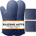 BPA-Free Soft Silicone 4 Piece Oven Mitts & Trivets Set by HOMWE