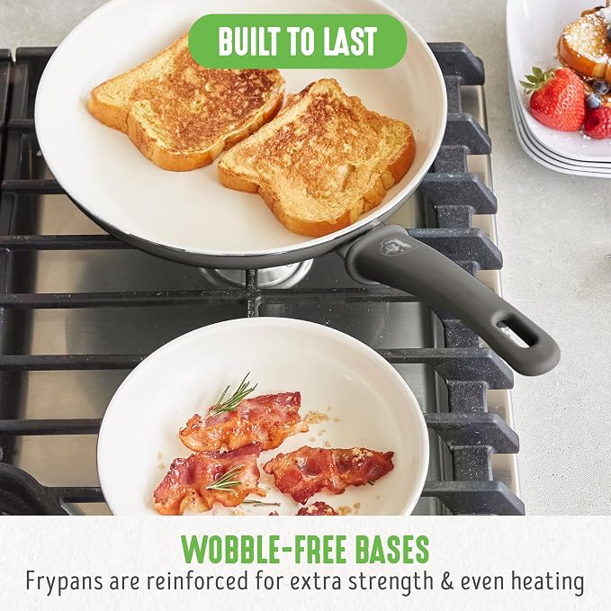 GreenLife Non Stick Fry Pan Set, Non-Toxic PFAS-Free Ceramic Skillets, - Image 5