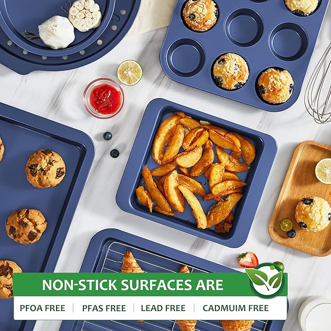 HONGBAKE Bakeware Sets, Baking Pans Set, Nonstick Oven Pan - Image 5