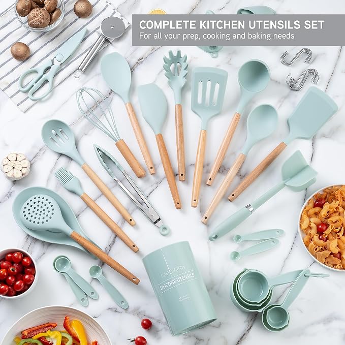 Country Kitchen Non Stick Silicone Utensil Set - Image 3