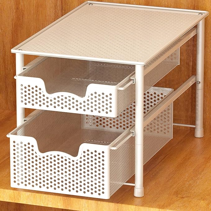 Simple Houseware Stackable 2 Tier Sliding Basket Organizer Drawer by SimpleHouseware