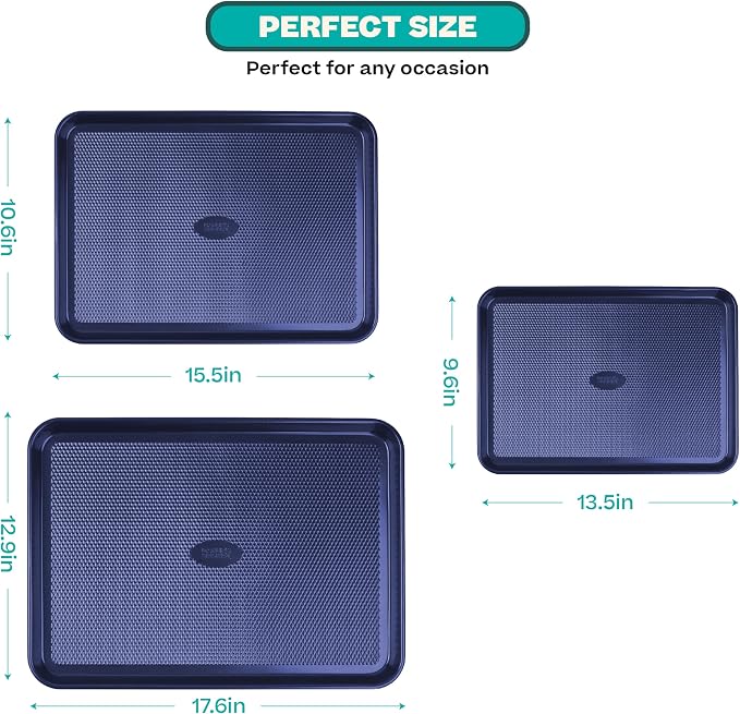 Baker's Secret Non Stick Baking Sheets, Diamond Texture Premium Air Flow - Image 2