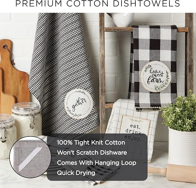 DII Home Sweet Farmhouse Kitchen Collection, Dishtowel Set - Image 7