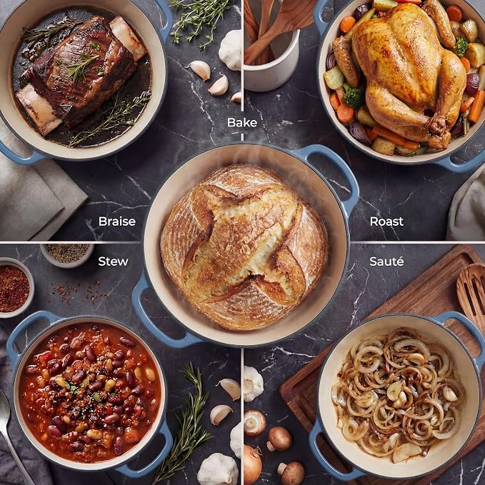 Zulay Kitchen 6 Quart Enameled Cast Iron Dutch Oven Pot - Image 3