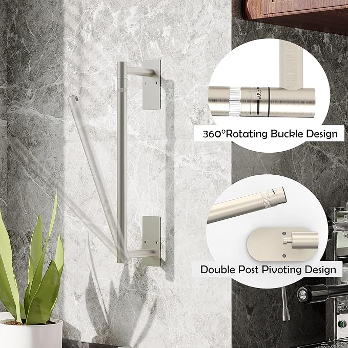 RUACQ Paper Towel Holder Under Cabinet, Wall Mounted or Adhesive Stainless - Image 3