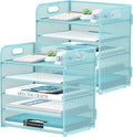 2 Pack 5-Tier Blue Desk Organizer by SUPEASY