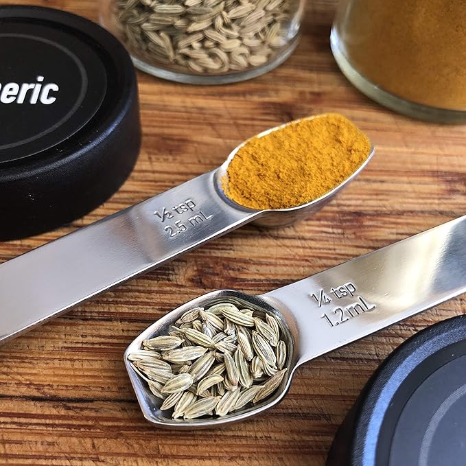 AllSpice Stainless Steel Double Sided Measuring Spoon- 1/2 Teaspoon and 1/4 - Image 4