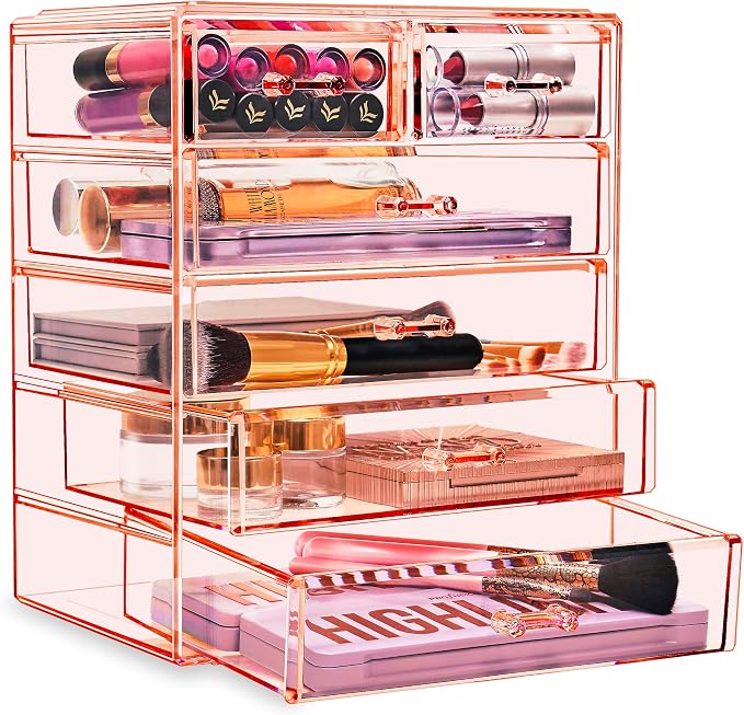 Sorbus Acrylic Makeup Organizer Set, 6-Drawer Vanity & Countertop Cosmetic - Image 7