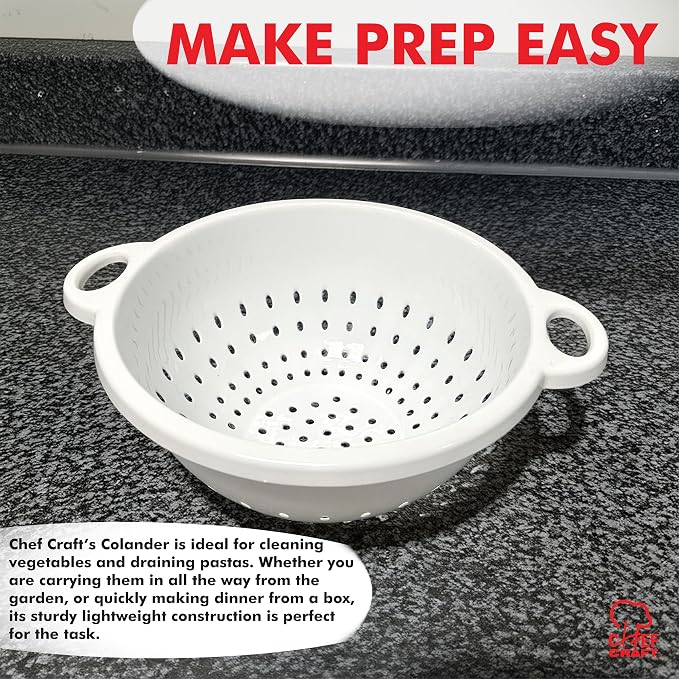 Chef Craft Select Plastic Deep Colander, 11x5 inch 5 quart - Image 3