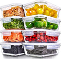 PrepNaturals 8 Pack 36 Oz Glass Meal Prep Containers by Prep+Naturals