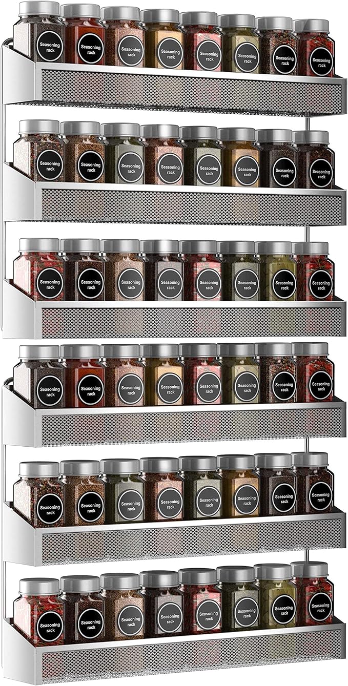 Auledio 2 Pack Spice Rack Organizer, 3 Tier Counter-top Stand or Wall Mounted by Auledio