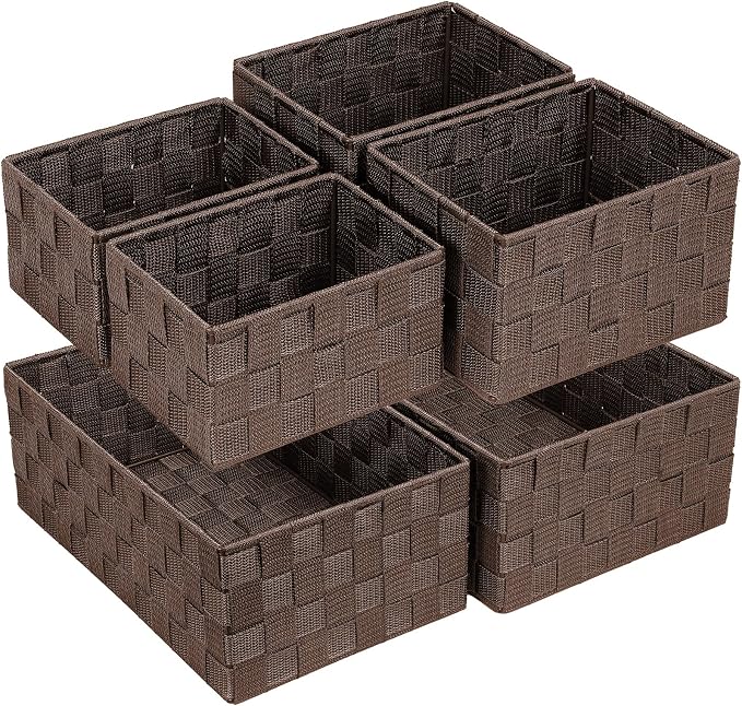 Posprica Woven Storage Baskets for Organizing 6 Pack, Large&Small Storage Cube by Posprica