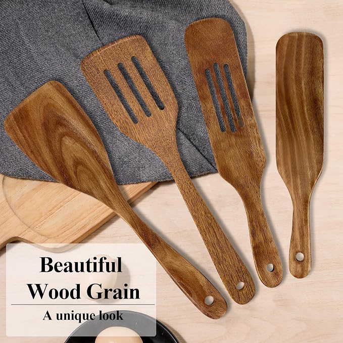 Wooden Spatula, Heat Resistant Cooking Wood Spatulas Spurtles - Image 2