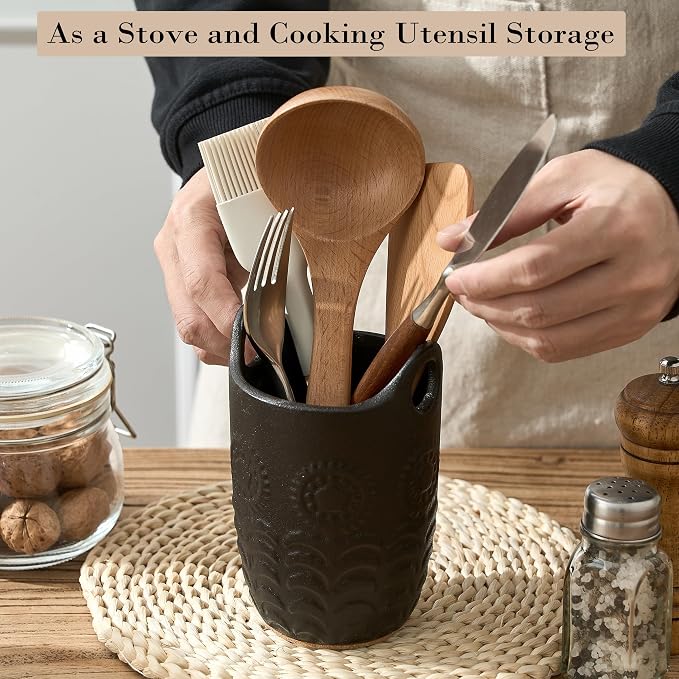 5.75“ Utensil Holder for Kitchen Counter, Cute Nordic Minimalist Style Cooking - Image 4