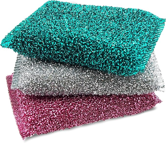 Dish Sponges for Kitchen Non-Scratch Scrub Sponges for Dishes, Stainless Steel by TheCrownChoice