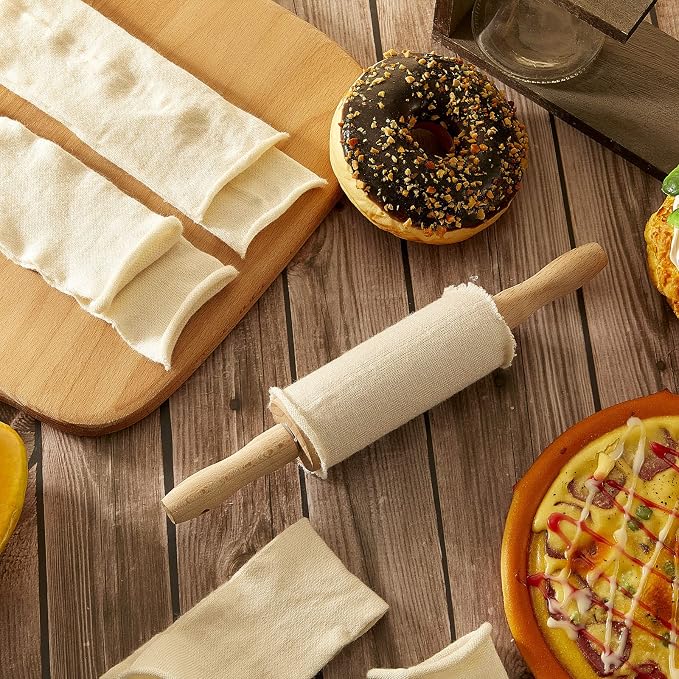 Patelai Set of 8 Rolling Pin Covers 14.96 x 1.97 Inch Cotton White Rolling Pin - Image 6