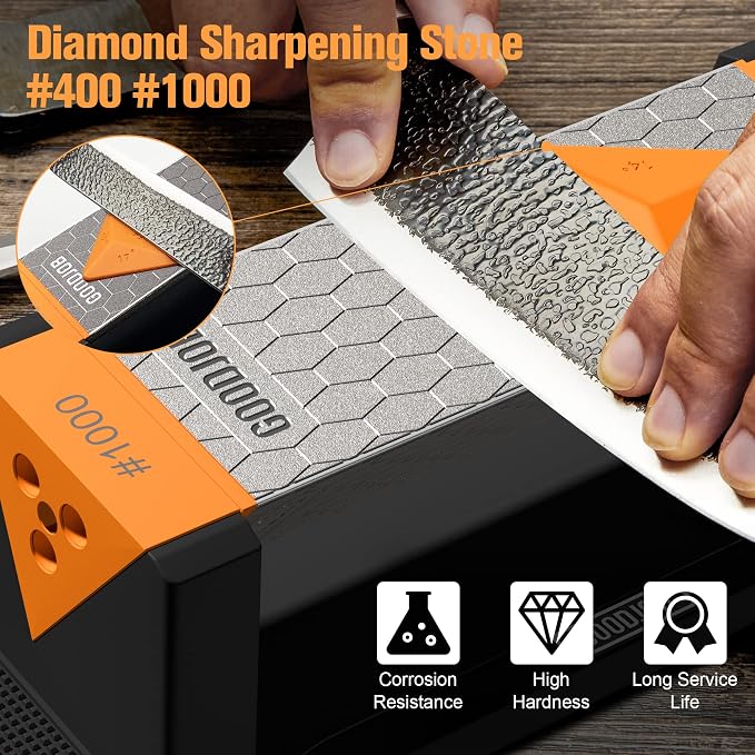 Goodjob Diamond Sharpening Stone 3 Side Grit 400/1000/8000 Premium Industrial - Image 4