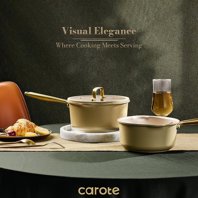 CAROTE 2Qt & 3Qt Nonstick Sauce Pan Set, Saucepan - Image 5