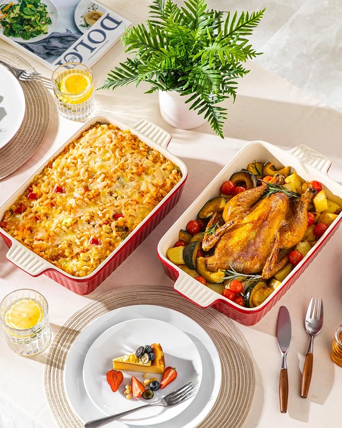 MALACASA 4.4 QT Baking Dish, 9x13 Large Casserole Dish - Image 6