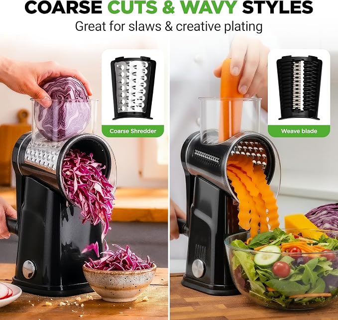 NutriChef 5 in 1 Cheese Grater & Shredder | 5 Different Blades - Image 5