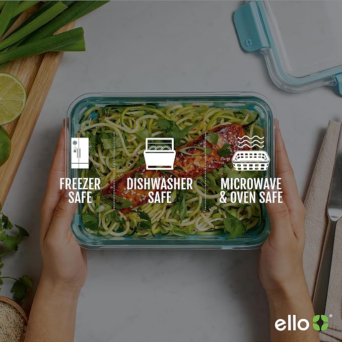 Ello Duraglass Mixed Meal Prep Sets Leak-Proof Glass Food Storage Containers - Image 4