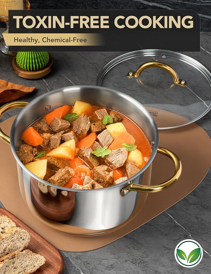 MICHELANGELO Stainless Steel Pots - 6 Qt Induction Pot - Image 2