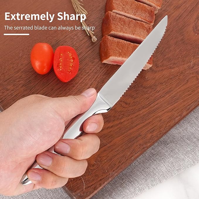 SuperCook Steak Knives Set of 12, Stainless Steel, High End, Dishwasher Safe - Image 5
