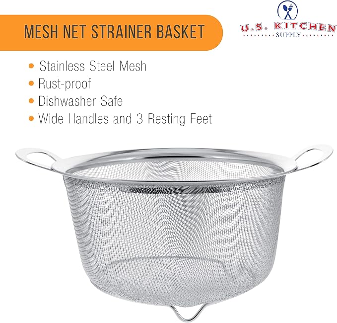 U.S. Kitchen Supply Stainless Steel Colander Strainer Basket - Image 3