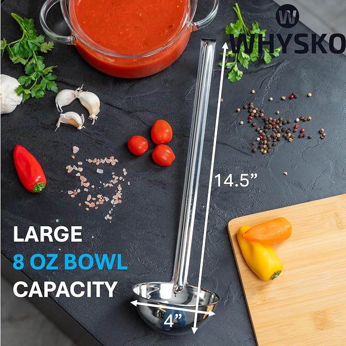 Whysko Soup Ladles Stainless Steel, Rustproof Heat-Resistant Materials - Image 2