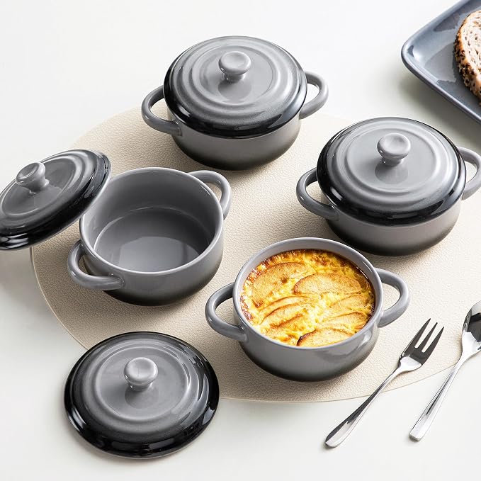 LOVECASA Mini Cocotte with Lid, 12 OZ Small Casserole Dish - Image 8