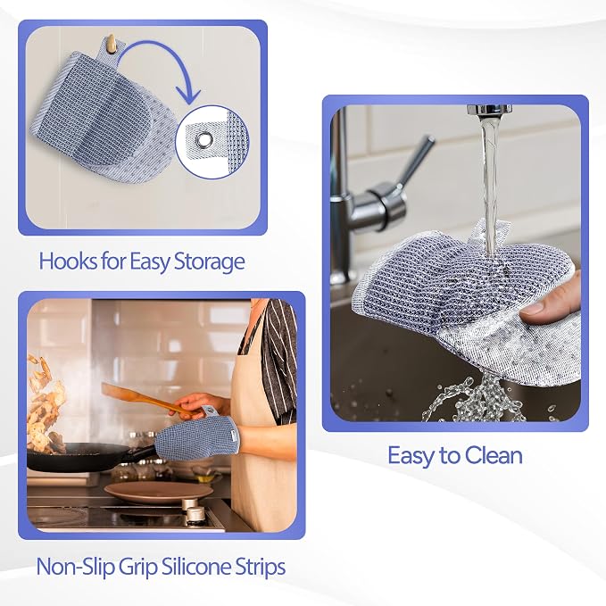 Casa Platino Silicone Oven Mitts & Potholders, 4-Piece – Pot Holders - Image 6