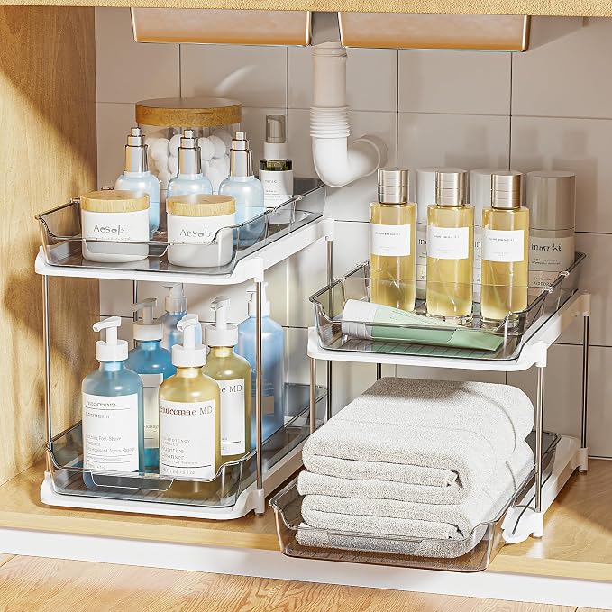 Delamu 2-Tier Multi-Purpose Bathroom Under Sink Organizers and Storage - Image 8