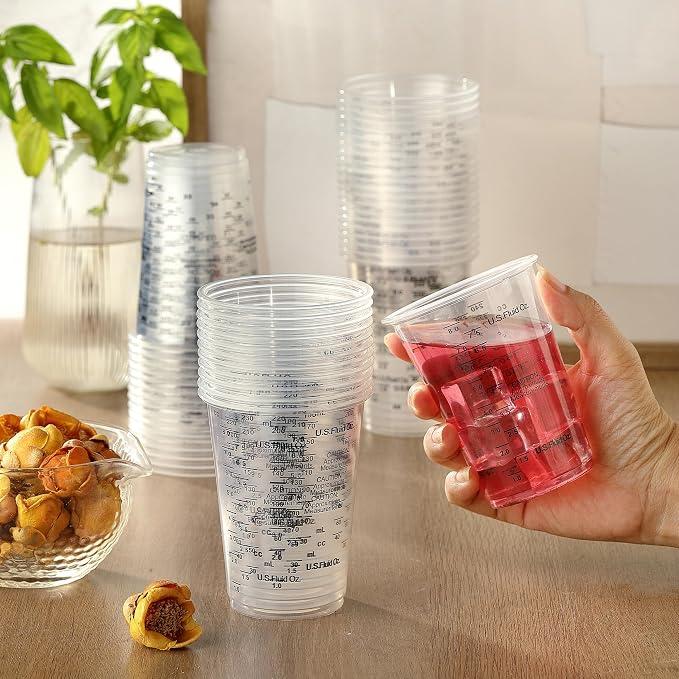 50PCS Resin Epoxy Mixing Cups, DQELFA 8oz Clear Plastic Paint Measuring Cups - Image 9