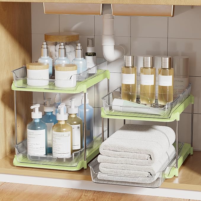 Delamu 2-Tier Multi-Purpose Bathroom Under Sink Organizers and Storage - Image 6
