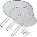 U.S. Kitchen Supply Set of 3 Stainless Steel Splatter Screen by USKitchenSupply