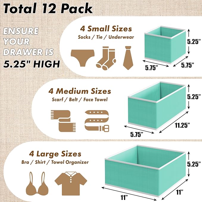 Simple Houseware Foldable Drawer Organizer - Image 2