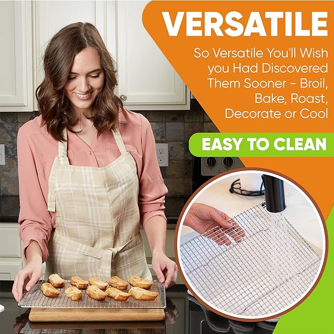 Spring Chef 10 x 15 Inch Stainless Steel Cooling Rack - Image 4