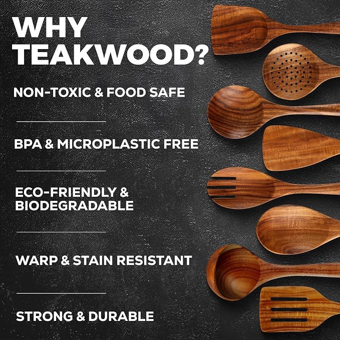 Zulay Kitchen Premium 8-Piece Wooden Spoons - Image 4