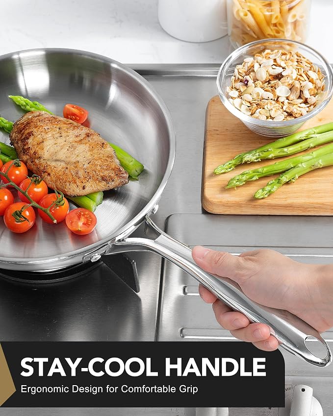 MICHELANGELO Stainless Steel Frying Pan Set - Image 4